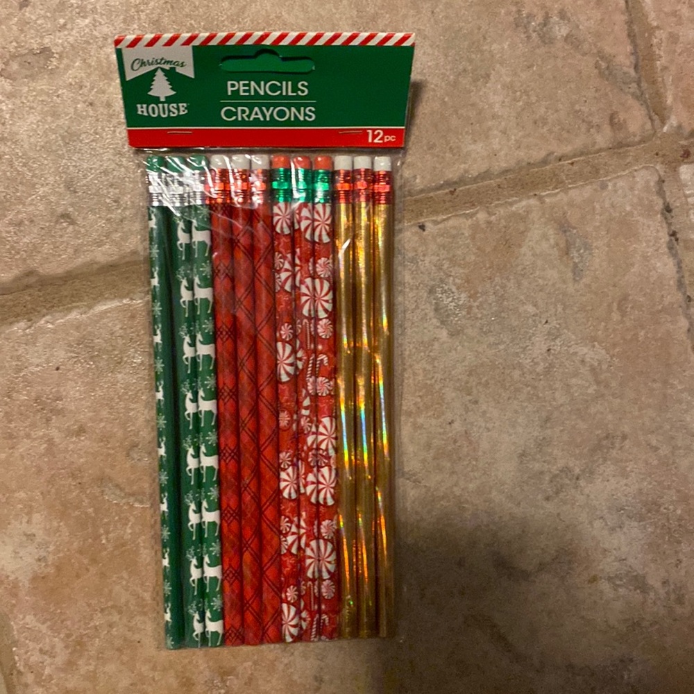 Christmas House Holiday pencils nwt